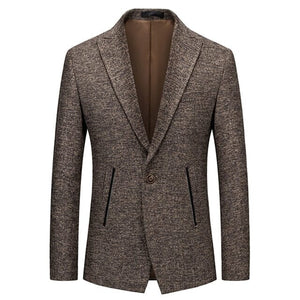 The Jeffrey Heathered Slim Fit Blazer Suit Jacket WD Styles Coffee Asian M 45-52kg China