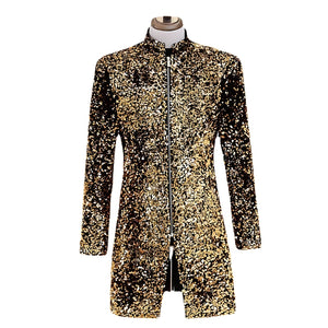 The Jessen Sequin Long-Tail Mandarin Collar Jacket WD Styles XS 