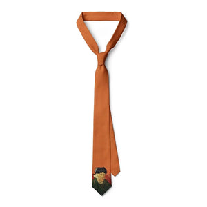 The Van Gogh Portrait Neck Tie - Orange WD Styles 